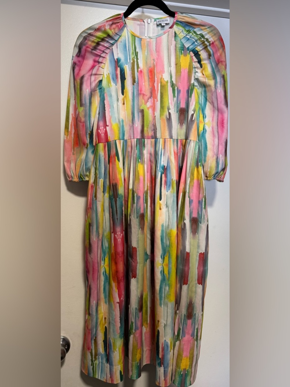 Paisley Gorls Watercolor Stripe Midi Dress